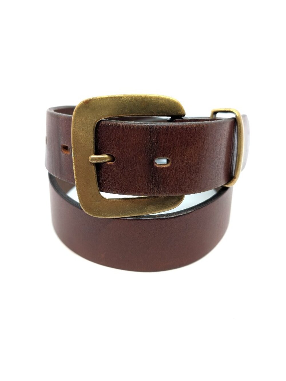 Gap Brown Smooth Leather Belt Mens Size 28 Brass Buckle Classic Casual Western